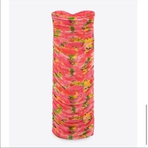 Zara ruched draped floral midi dress Size M